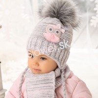  Detské čiapky zimné dievčenské so šálikom - model 1/742 